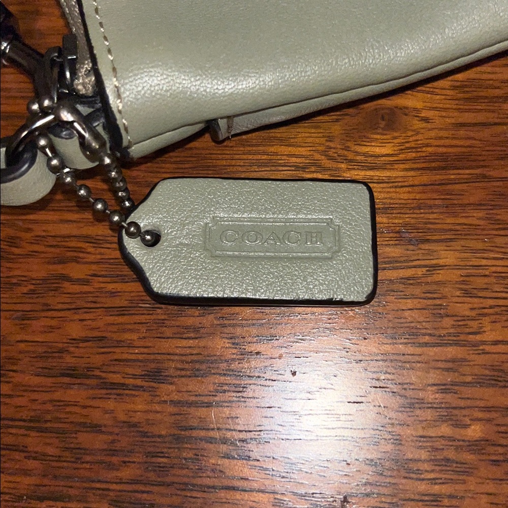 COACH Bleecker Leather Grommets Pouch Wristlet - Gray/Gunmetal F52116 - Picture 2 of 5